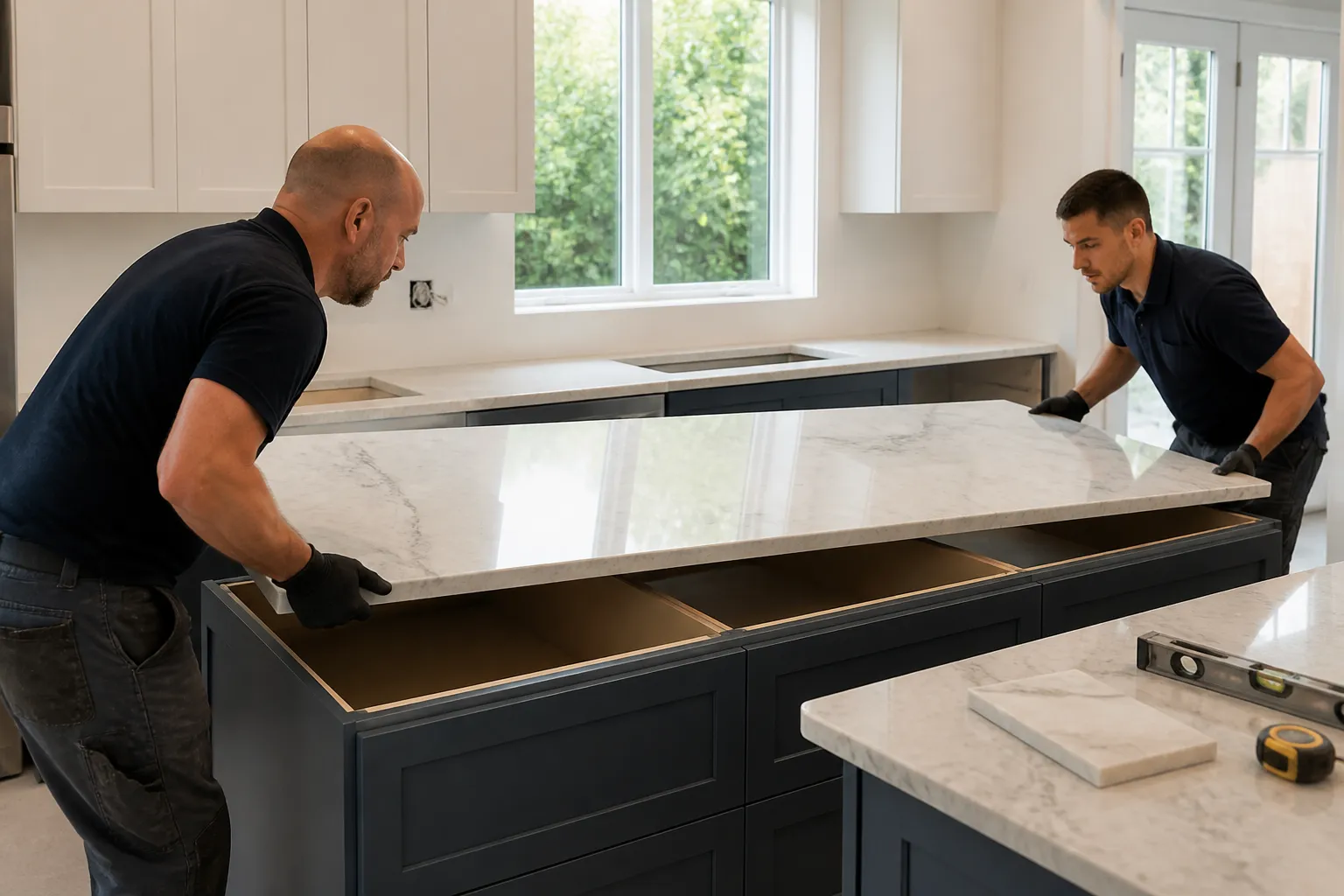 Countertop installation process from measurements through final installation